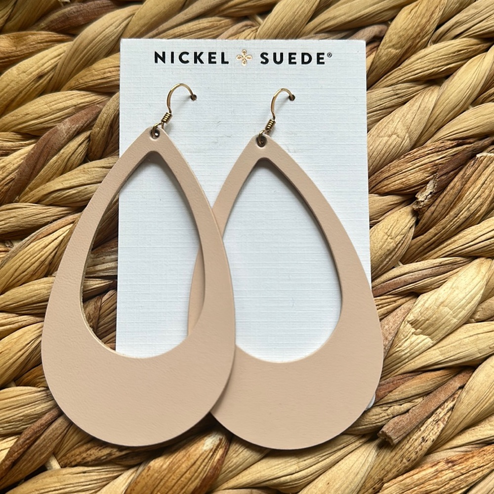 Nickel and Suede Cutout earrings